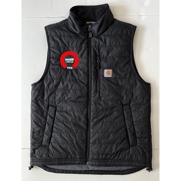 Carhartt Rain Defender Quilted Vest Jacket Men M Black OV2286 Relaxed Fit Quilt - Picture 1 of 8